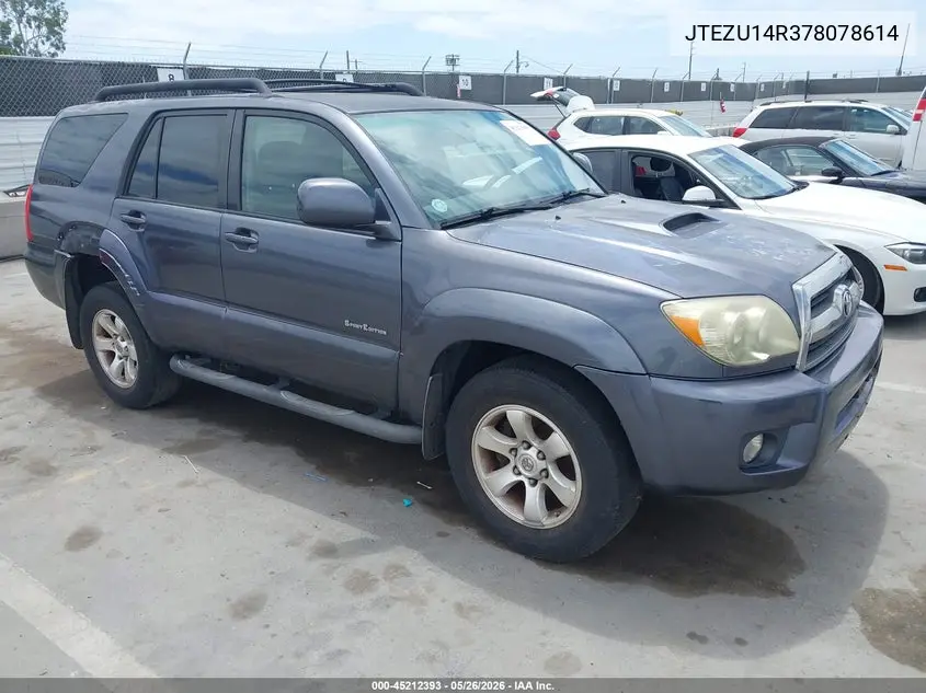 2007 Toyota 4Runner Sport V6 VIN: JTEZU14R378078614 Lot: 45212393