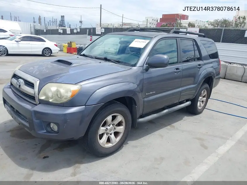 2007 Toyota 4Runner Sport V6 VIN: JTEZU14R378078614 Lot: 45212393