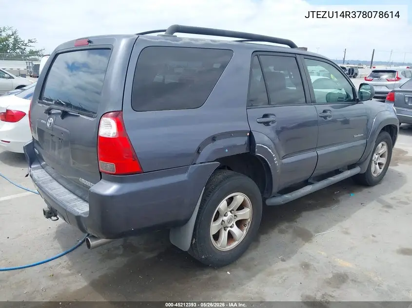 2007 Toyota 4Runner Sport V6 VIN: JTEZU14R378078614 Lot: 45212393