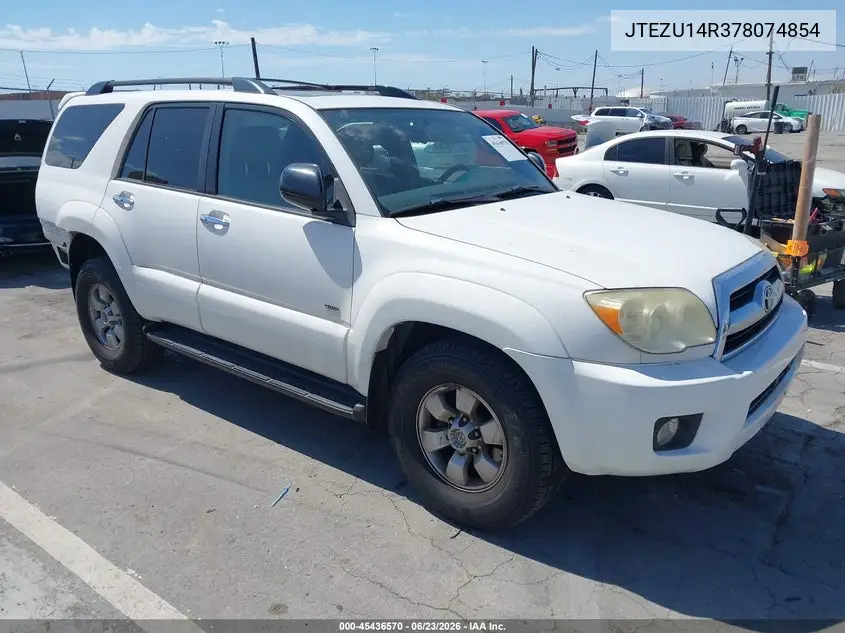 2007 Toyota 4Runner Sr5 VIN: JTEZU14R378074854 Lot: 45436570
