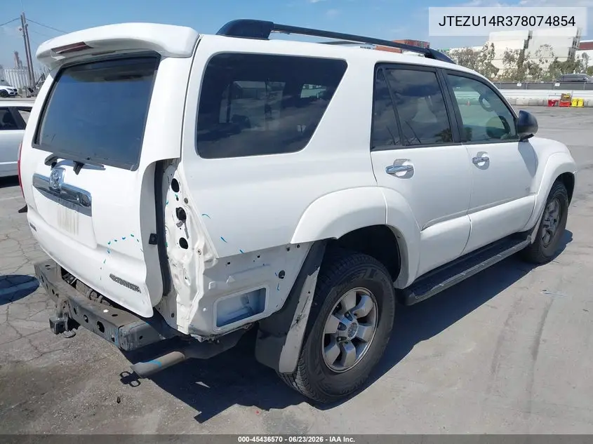 2007 Toyota 4Runner Sr5 VIN: JTEZU14R378074854 Lot: 45436570