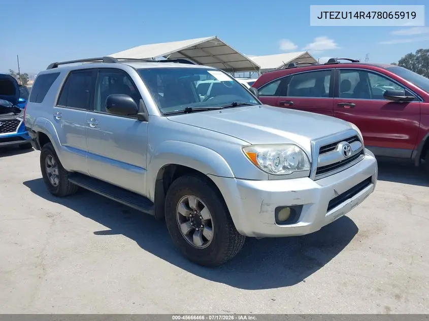 2007 Toyota 4Runner Sr5 VIN: JTEZU14R478065919 Lot: 45666466