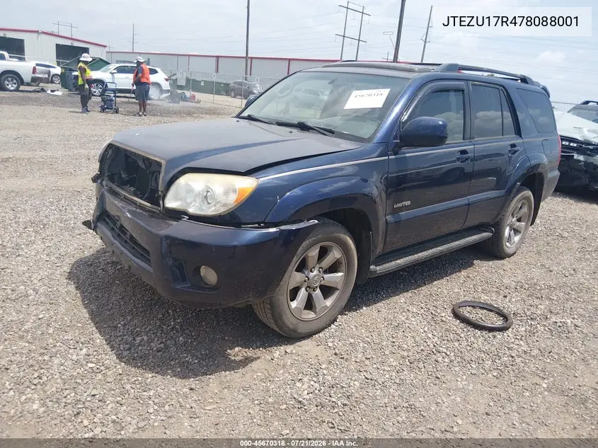 2007 Toyota 4Runner Limited VIN: JTEZU17R478088001 Lot: 45670318