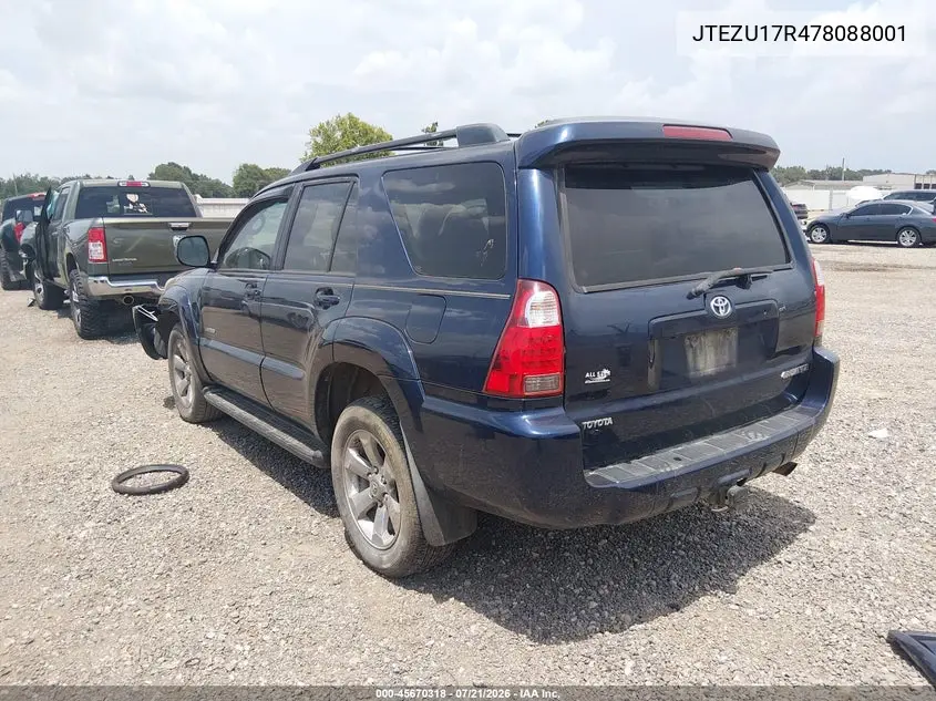 2007 Toyota 4Runner Limited VIN: JTEZU17R478088001 Lot: 45670318