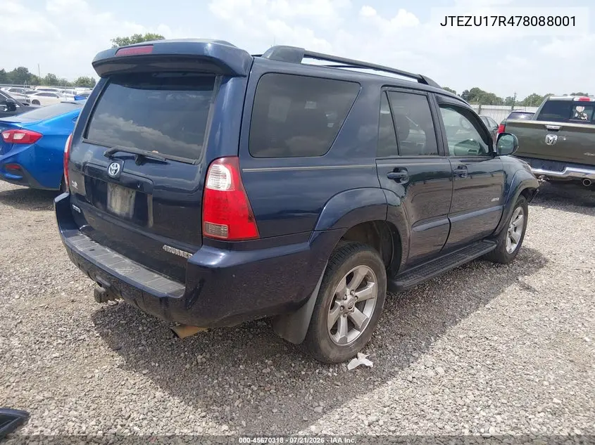 2007 Toyota 4Runner Limited VIN: JTEZU17R478088001 Lot: 45670318