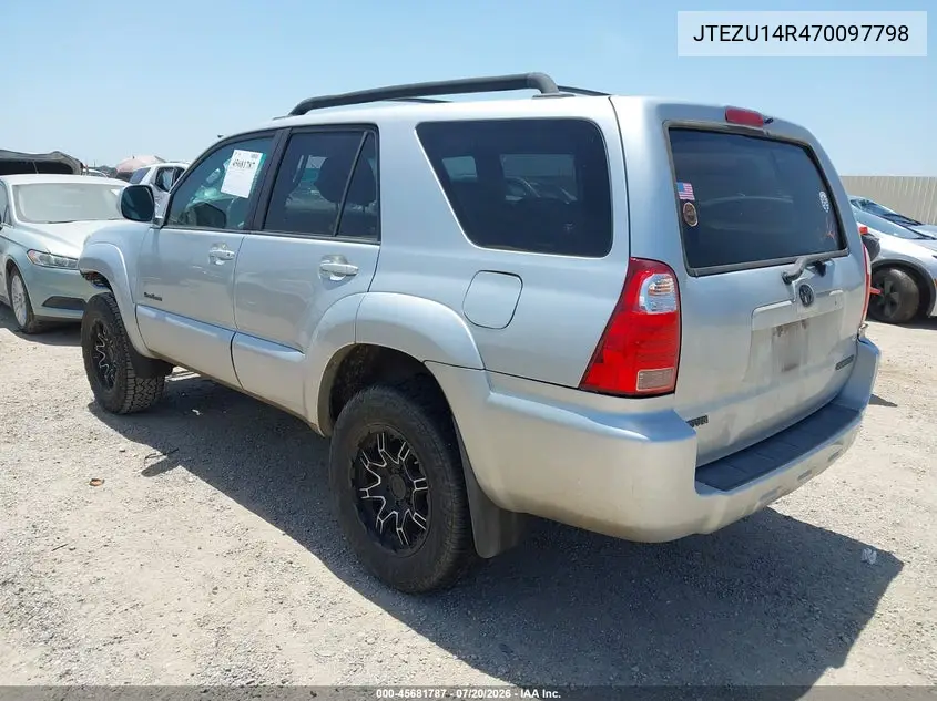 2007 Toyota 4Runner Sr5 Sport VIN: JTEZU14R470097798 Lot: 45681787