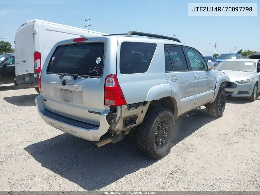 2007 Toyota 4Runner Sr5 Sport VIN: JTEZU14R470097798 Lot: 45681787