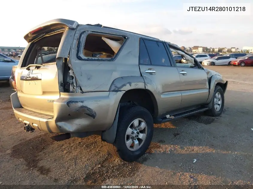 JTEZU14R280101218 2008 Toyota 4Runner Sr5 V6