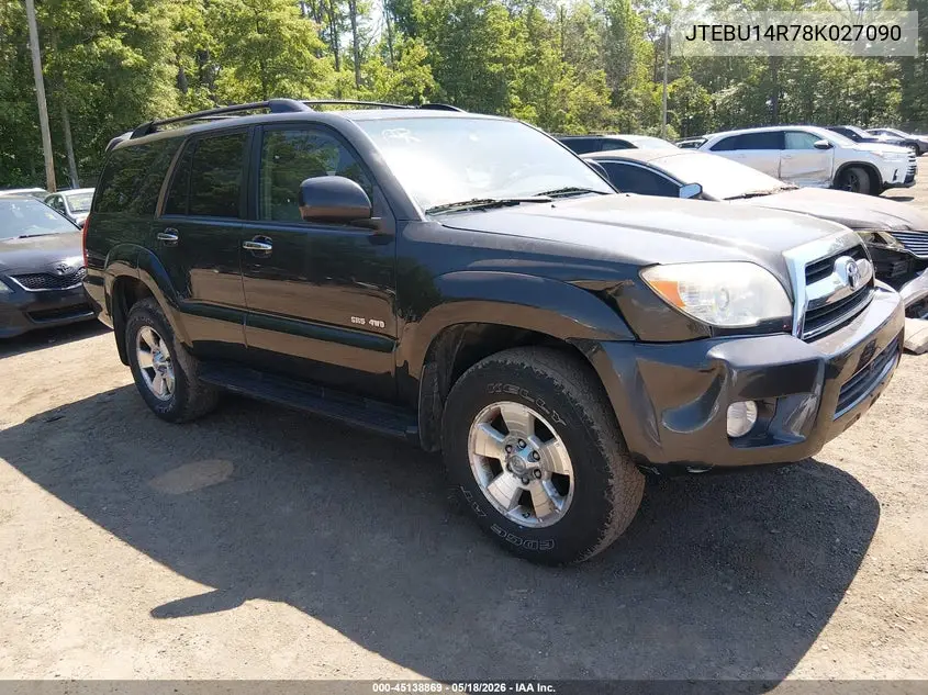 2008 Toyota 4Runner Sr5 V6 VIN: JTEBU14R78K027090 Lot: 45138869