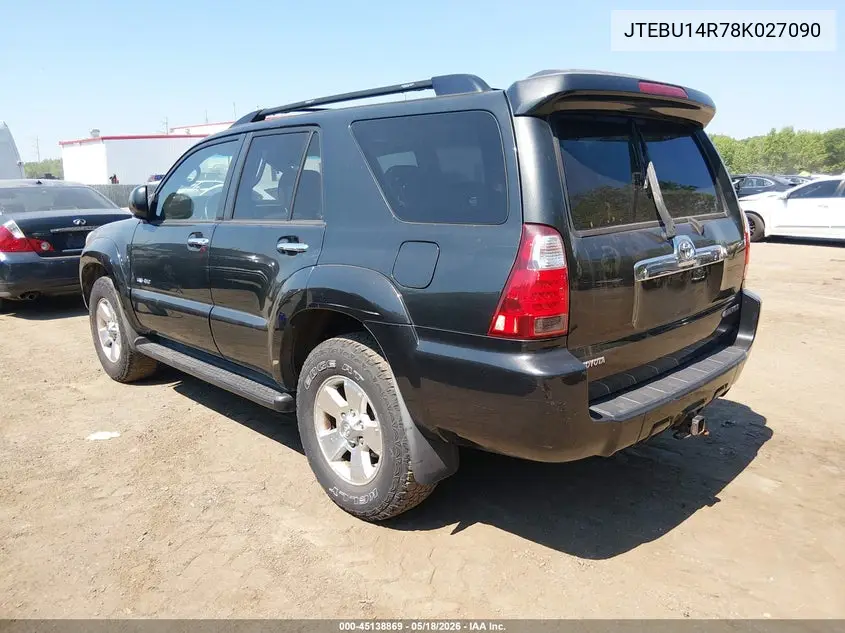 2008 Toyota 4Runner Sr5 V6 VIN: JTEBU14R78K027090 Lot: 45138869