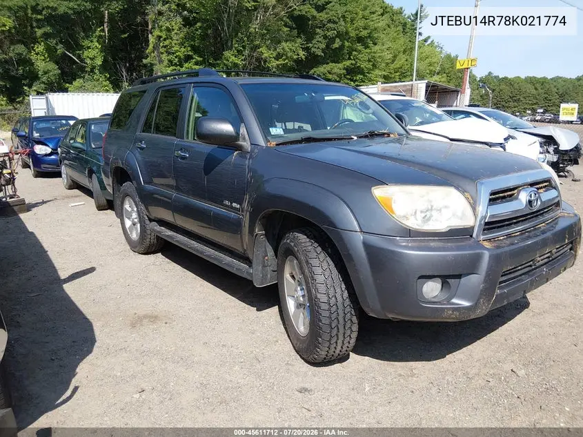 2008 Toyota 4Runner Sr5 V6 VIN: JTEBU14R78K021774 Lot: 45611712