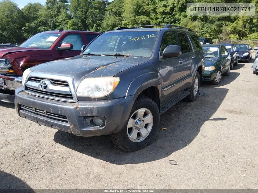 2008 Toyota 4Runner Sr5 V6 VIN: JTEBU14R78K021774 Lot: 45611712