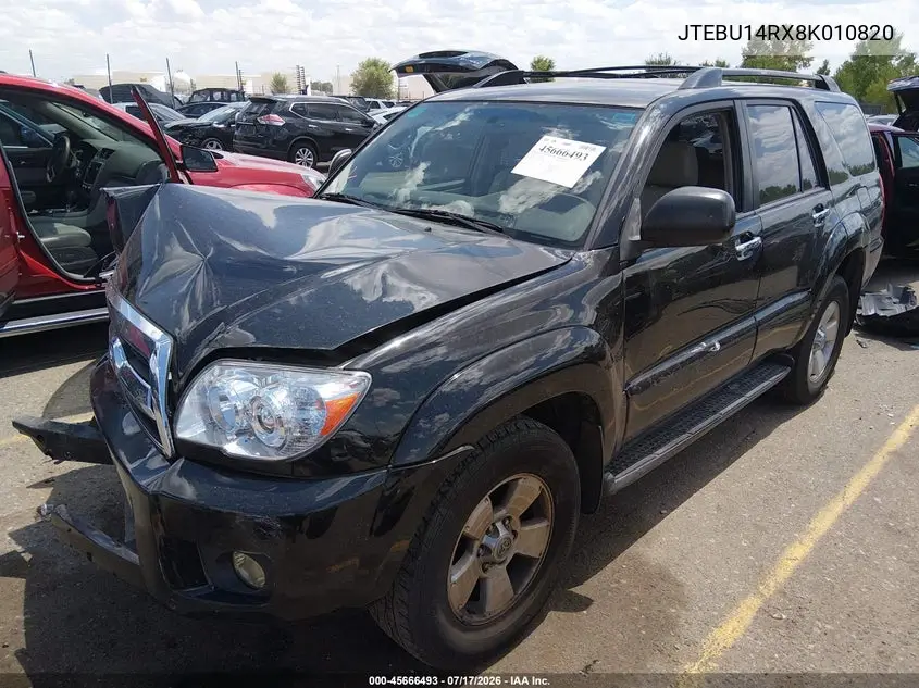 2008 Toyota 4Runner Sr5 V6 VIN: JTEBU14RX8K010820 Lot: 45666493