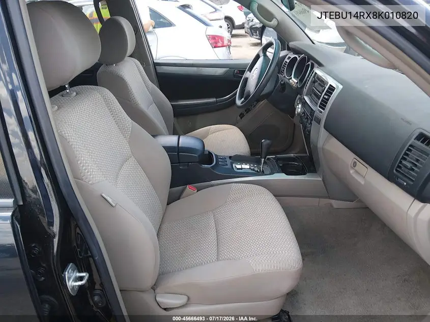 2008 Toyota 4Runner Sr5 V6 VIN: JTEBU14RX8K010820 Lot: 45666493