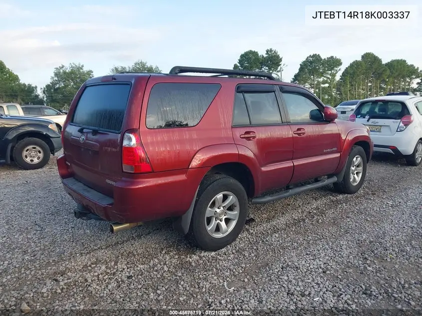 2008 Toyota 4Runner Sport V8 VIN: JTEBT14R18K003337 Lot: 45675719