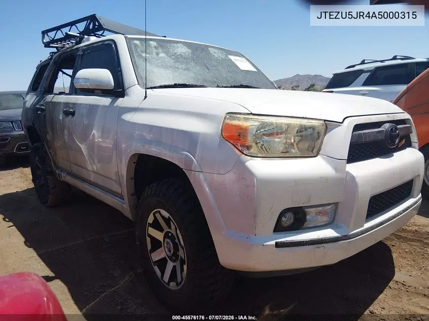 2010 Toyota 4Runner Sr5 V6 VIN: JTEZU5JR4A5000315 Lot: 45576176