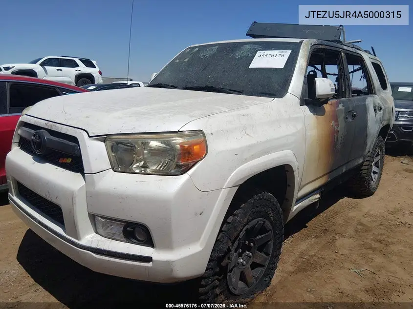 2010 Toyota 4Runner Sr5 V6 VIN: JTEZU5JR4A5000315 Lot: 45576176