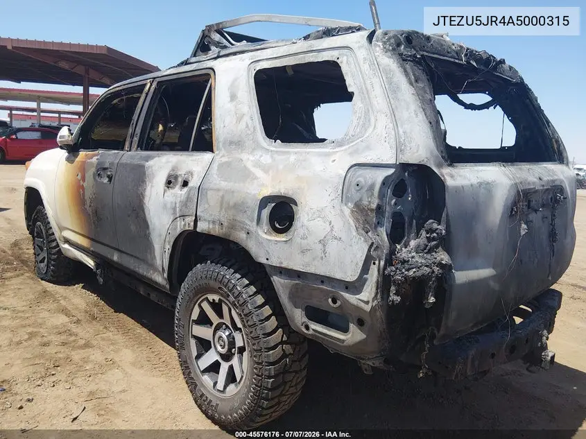 2010 Toyota 4Runner Sr5 V6 VIN: JTEZU5JR4A5000315 Lot: 45576176