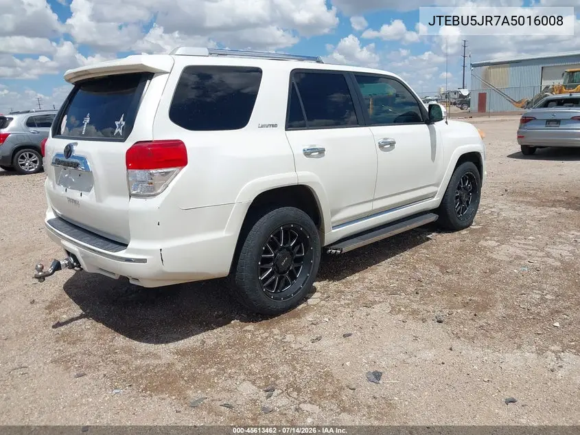 2010 Toyota 4Runner Limited V6 VIN: JTEBU5JR7A5016008 Lot: 45613462