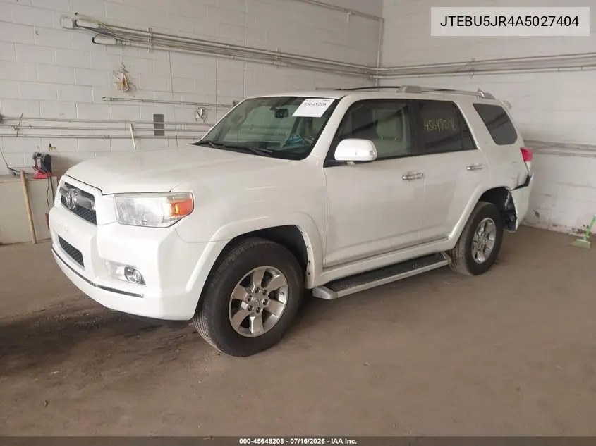 2010 Toyota 4Runner Sr5 V6 VIN: JTEBU5JR4A5027404 Lot: 45648208