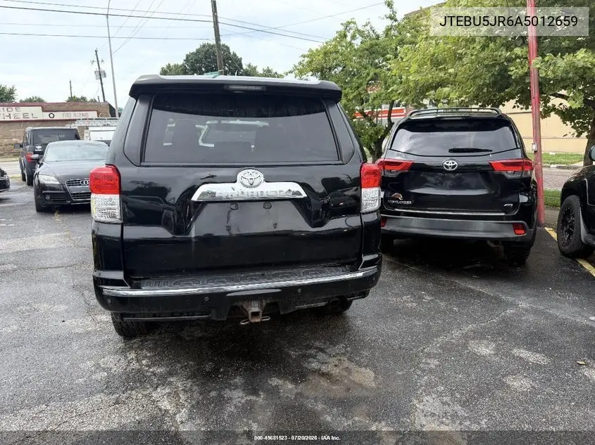 2010 Toyota 4Runner Sr5 V6 VIN: JTEBU5JR6A5012659 Lot: 45681523