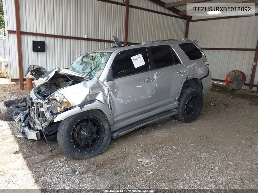 2011 Toyota 4Runner Limited V6 VIN: JTEZU5JRXB5018092 Lot: 45664213