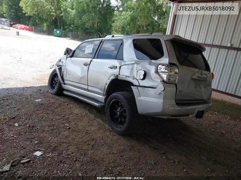 2011 Toyota 4Runner Limited V6 VIN: JTEZU5JRXB5018092 Lot: 45664213