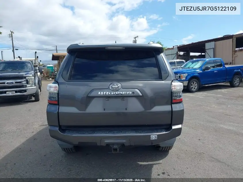 JTEZU5JR7G5122109 2016 Toyota 4Runner Sr5