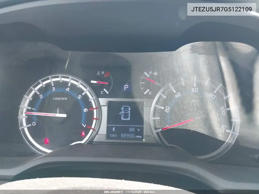 JTEZU5JR7G5122109 2016 Toyota 4Runner Sr5