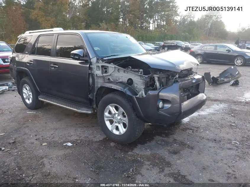 JTEZU5JR0G5139141 2016 Toyota 4Runner Sr5 Premium