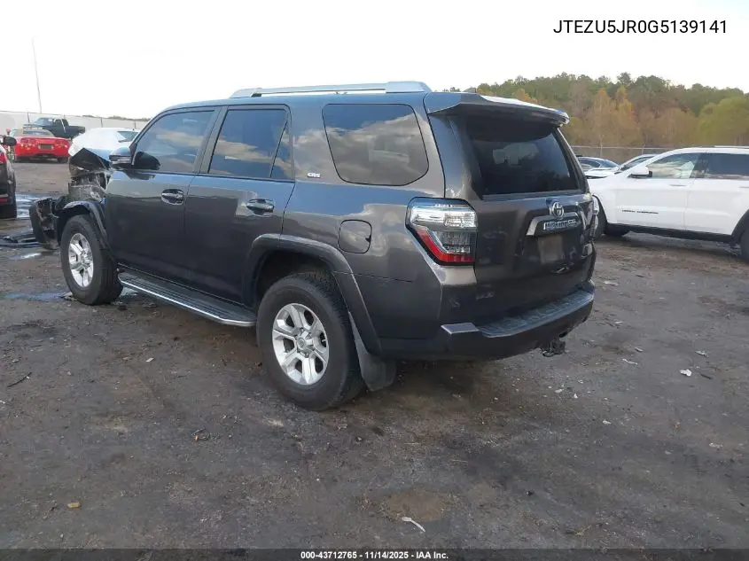 JTEZU5JR0G5139141 2016 Toyota 4Runner Sr5 Premium