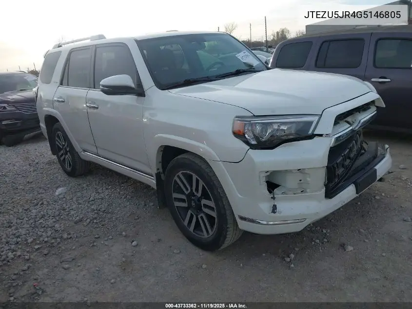JTEZU5JR4G5146805 2016 Toyota 4Runner Limited