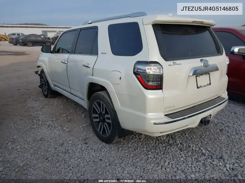JTEZU5JR4G5146805 2016 Toyota 4Runner Limited