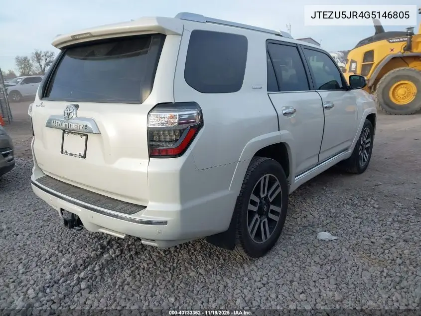 JTEZU5JR4G5146805 2016 Toyota 4Runner Limited