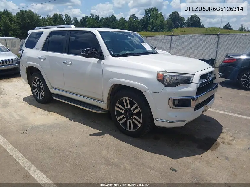 2016 Toyota 4Runner Limited VIN: JTEZU5JR6G5126314 Lot: 45328909