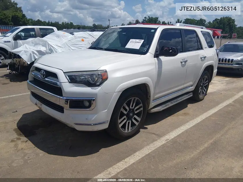 2016 Toyota 4Runner Limited VIN: JTEZU5JR6G5126314 Lot: 45328909