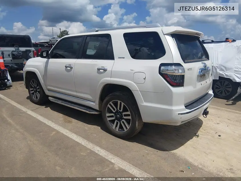 2016 Toyota 4Runner Limited VIN: JTEZU5JR6G5126314 Lot: 45328909