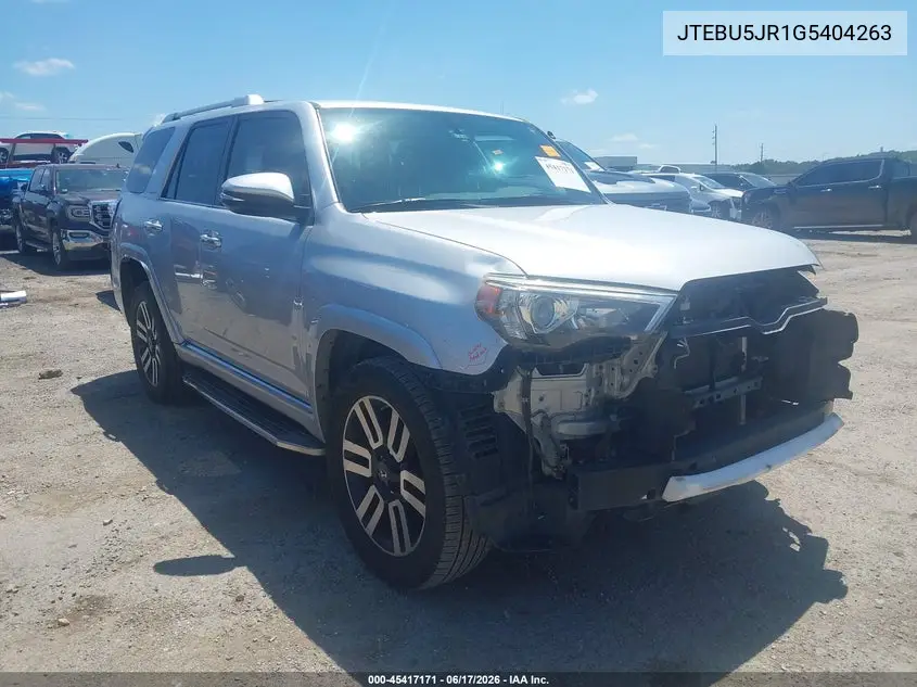 2016 Toyota 4Runner Limited VIN: JTEBU5JR1G5404263 Lot: 45417171