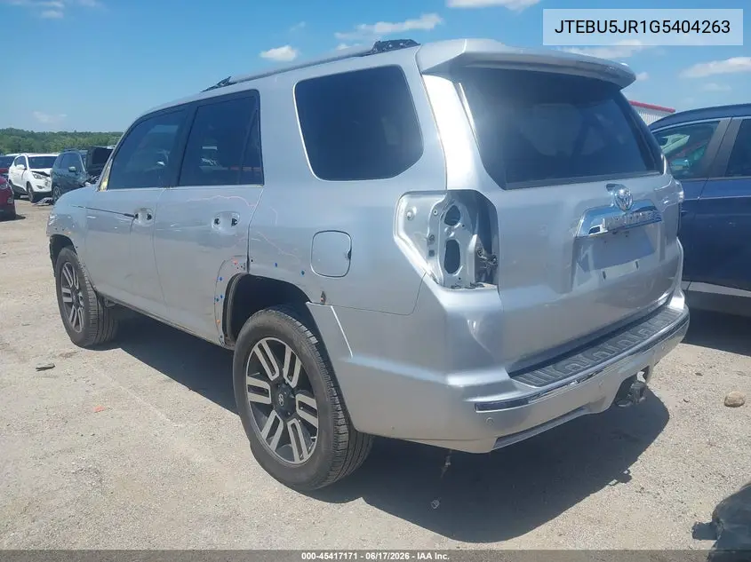 2016 Toyota 4Runner Limited VIN: JTEBU5JR1G5404263 Lot: 45417171