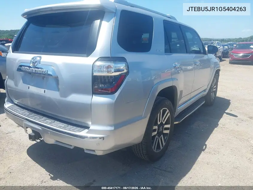 2016 Toyota 4Runner Limited VIN: JTEBU5JR1G5404263 Lot: 45417171