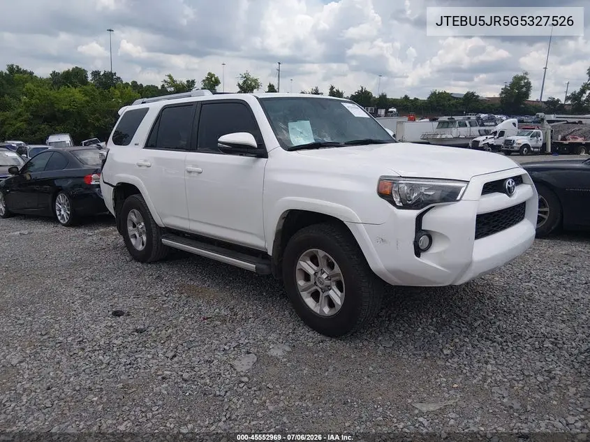 2016 Toyota 4Runner Sr5 Premium VIN: JTEBU5JR5G5327526 Lot: 45552969