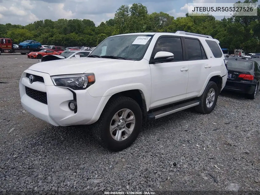 2016 Toyota 4Runner Sr5 Premium VIN: JTEBU5JR5G5327526 Lot: 45552969