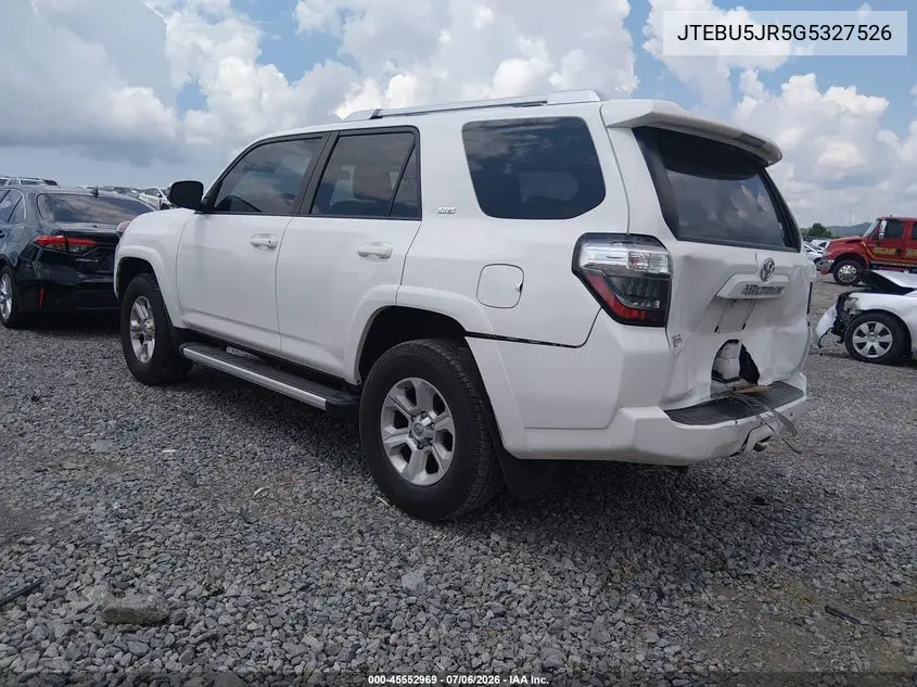2016 Toyota 4Runner Sr5 Premium VIN: JTEBU5JR5G5327526 Lot: 45552969