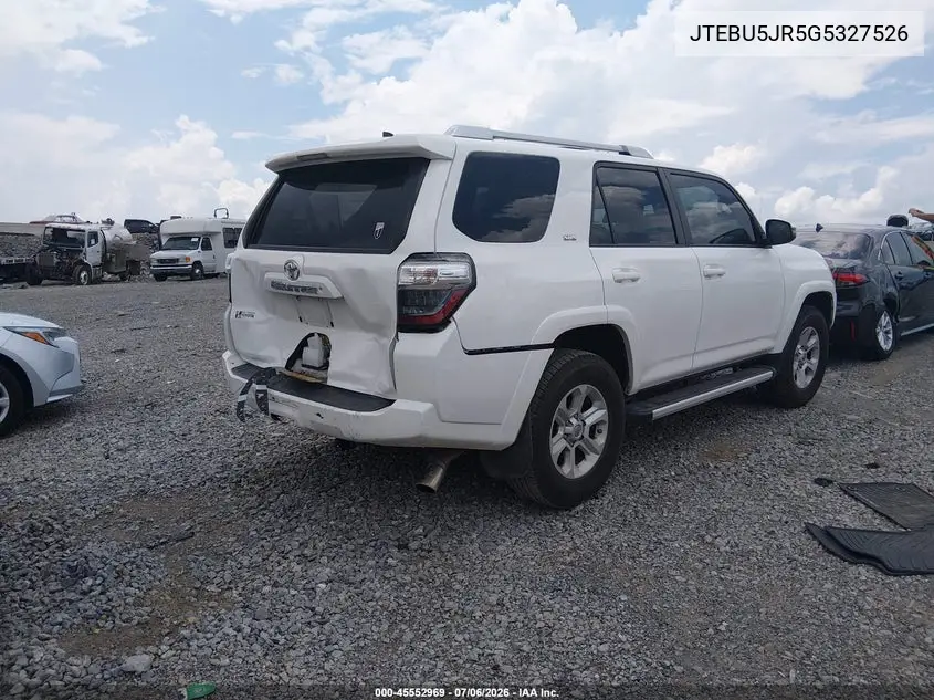 2016 Toyota 4Runner Sr5 Premium VIN: JTEBU5JR5G5327526 Lot: 45552969