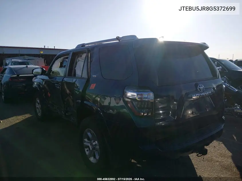 2016 Toyota 4Runner Sr5 VIN: JTEBU5JR8G5372699 Lot: 45632892
