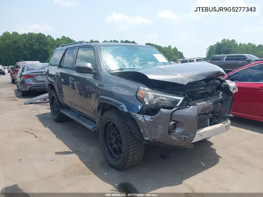 2016 Toyota 4Runner Sr5 VIN: JTEBU5JR9G5277343 Lot: 45659282