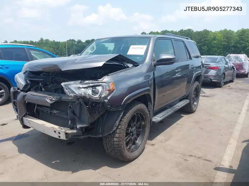 2016 Toyota 4Runner Sr5 VIN: JTEBU5JR9G5277343 Lot: 45659282