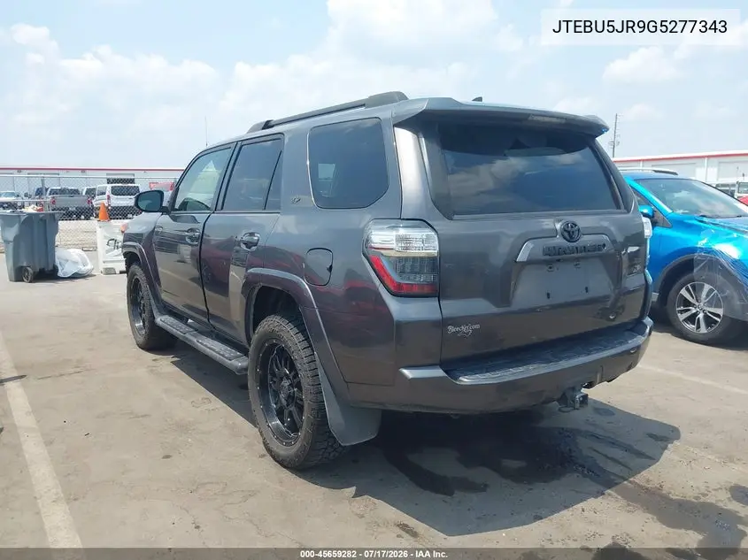 2016 Toyota 4Runner Sr5 VIN: JTEBU5JR9G5277343 Lot: 45659282