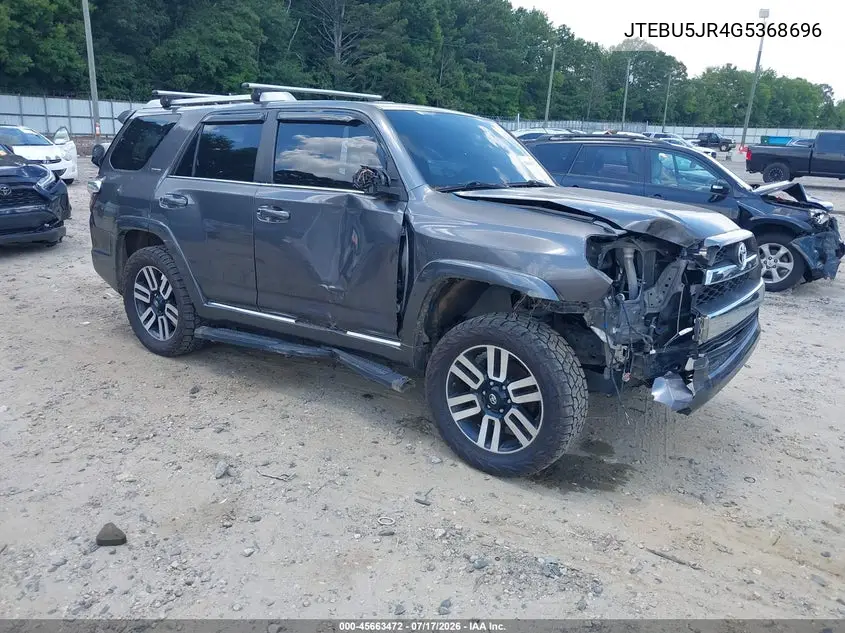 2016 Toyota 4Runner Limited VIN: JTEBU5JR4G5368696 Lot: 45663472