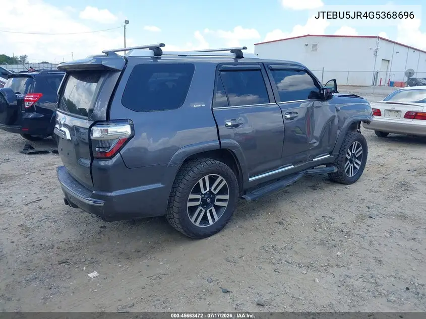 2016 Toyota 4Runner Limited VIN: JTEBU5JR4G5368696 Lot: 45663472